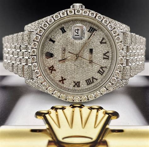 all iced out rolex replica|iced out rolex datejust.